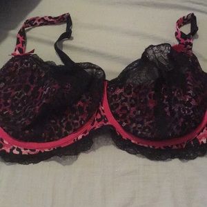 Leopard and Lace Cacique Bra sz 42F